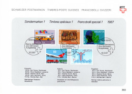 Suisse Poste Obl Yv:1269/1273 Commémorations Bern 10-3-87 Feuillet PTT Fdc - FDC