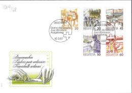 Suisse Poste Obl Yv:1264/1268 Transports Postaux à Travers Les âges 2.Serie Bern 10-3-87 Fdc - FDC