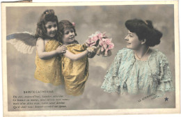 CPA Carte Postale France Sainte-Catherine  Deux Angelots Ont Posé Une Coiffe Sur La Tête D'une Jeune Femme . VM82156 - Sainte-Catherine