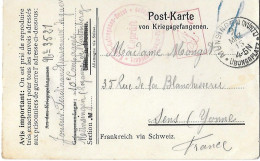 Kriegsgefangenen Post-Karte - MUNSINGEN Vurtemberg Wurtemberg - 9 3 1915 - Prisonniers Guerre Censure Geprüft - 1914-18