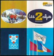Dépliant 6 Volets LES 2 ALPES  Xèmes Jeux Olympiques D'Hiver De GRENOBLE 1968 Vue Panoramique De La Station - Sonstige & Ohne Zuordnung