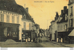 RARE  61 REGMALARD RUE DE L'EGLISE LES COMMERCANTS SONT DEVANT LEUR VITRINE - Remalard