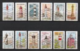 - FRANCE Adhésifs N° 1897/908 Oblitérés - Série Complète LES PHARES 2020 (12 Timbres) - - Used Stamps