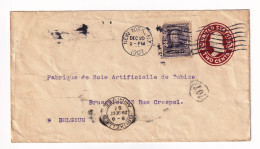 Lettre New York USA 1907 Bruxelles Belgique Fabrique De Soie Artificielle De Tubize Silk - Storia Postale