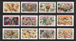 - FRANCE Adhésifs N° 1989/2000 Oblitérés - Série Complète MOTIFS DE FLEURS 2021 (12 Timbres) - - Used Stamps