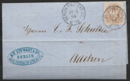 L. Entête Affr. 3 Sil.Gr. Càd "BERLIN POST-EXP.23./10.5.1864/6-7N" Pour AACHEN - Otros & Sin Clasificación