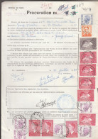 Procuration Délivrée à JEMEPPE-sur-SAMBRE De 1973 Reconduite Jusqu'en 1984 (voir évolution Des Tarifs) - Cartas & Documentos