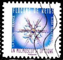 France Poste AA Obl Yv:1639 Mi:7183 Flocons De Neige En Microscopie Optique (Lign.Ondulées) - Used Stamps