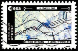 France Poste AA Obl Yv:1570 Mi:7018 Esa Neige En Russie (Lign.Ondulées) - Used Stamps