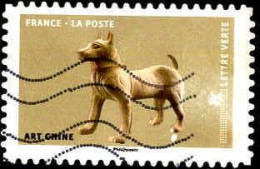 France Poste AA Obl Yv:1524 Mi:6952 Art Chine Chien (Lign.Ondulées) - Used Stamps