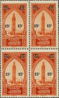 Maroc (Prot.Fr) Poste N** Yv:124 Mi:87 Marrakech La Koutoubia Bloc De 4 - Unused Stamps