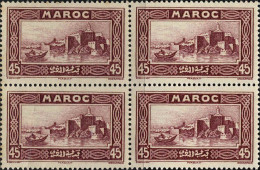 Maroc (Prot.Fr) Poste N** Yv:138 Mi:103 Rabat Kasbah Des Oudaïas Bloc De 4 - Unused Stamps