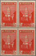 Maroc (Prot.Fr) Poste N* Yv:190 Mi:166 Salé Mosquée Bloc De 4 (points De Rouille) - Nuevos