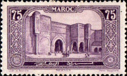 Maroc (Prot.Fr) Poste N* Yv:115 Mi:67 Meknes Bab-el-Mansour (Trace De Charnière) - Unused Stamps