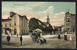 AK Schwandorf, K. Postamt, Bahnhofstrasse, Auto  - Schwandorf