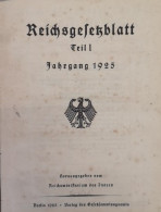 Reichsgesetzblatt Teil 1. Jahrgang 1925. Nr. 1 Bis Nr. 56. - Lexiques