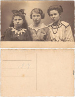 Ansichtskarte  Familienbild 3 Mädchen 1930 Privatfoto - Groupes D'enfants & Familles