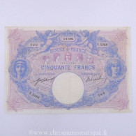 50 Francs Bleu Et Rose 4.6.1914, T5266/788, TTB - 20 F 1905-1913 ''Bleu''