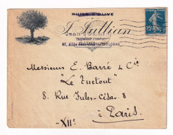 Lettre Jullian Huile D'Olive Salon De Provence 1921 Olive Oil Le Tuetout Insecticide - 1906-38 Semeuse Camée