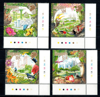 Singapore 2013 'City In A Garden'  4v Set Mint Bird Flower Otter Butterfly Pangolin Orchid - Singapore (1959-...)