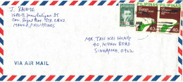 Phillipinas Air Mail Cover Sent To Singapore 4-8-1983 With Overprinted Stamp - Philippinen