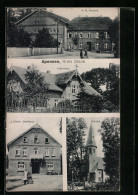 AK Apensen /Kreis Stade, Gasthaus J. Ehlen, Haus Von H. G. Sievers, Kirche  - Stade