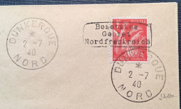 Guerre1940 #433 1f Rouge Iris Surcharge De DUNKERQUE Signé Scheller (Frankreich Dünkirchen 2.WK WW2 War - Guerre (timbres De)