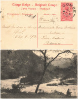 CONGO BELGE. CARTE POSTALE. ENTIER 10c. GOMBE 1921 POUR VIREUX-MOLHAIN ARDENNES - Briefe U. Dokumente