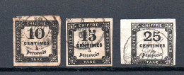 France 1859/71 Old Set Postage-due Stamps (Michel 2/3+5) Used - 1859-1959 Usados