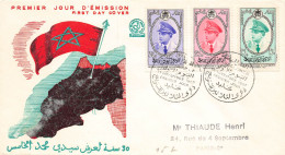 MAROC. 19 11 57. FDC. 30° ANNIVERSAIRE COURRONEMENT - Marokko (1956-...)