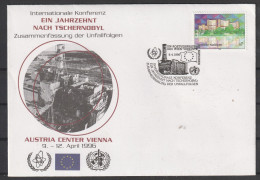 UNO Wien: 1996, Sonderumschlag Mit EF, Ein Jahrzehnt Nach  Tschernobyl / Austria Center Wien, SoStpl. WIEN - Cartas & Documentos