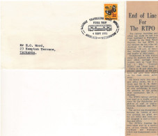 NEW ZEALAND - 4,9,1971 - FINAL TRIP  RTPO RAILWAY TRAVELLING POST OFFICE  AUCKLAND WELLINGTON - Lot 26083 - Covers & Documents