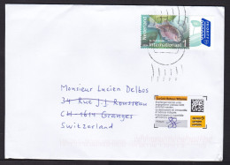 Netherlands: Priority Cover To Switzerland, 2024, 1 Stamp + Tab, Europa, Fish, Returned, Retour Label (traces Of Use) - Lettres & Documents