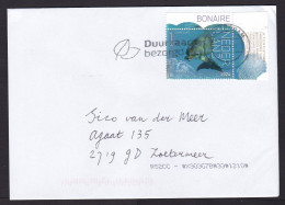 Netherlands: Cover, 2024, 1 Stamp + Tab, Bottlenose Dolphin Fish From Bonaire Island, Dutch Antilles (traces Of Use) - Covers & Documents