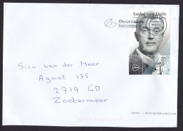 Netherlands: Cover, 2024, 1 Stamp, Part Of Mini Sheet, André Van Duin, Comedian, Actor, Singer, Artist (traces Of Use) - Covers & Documents
