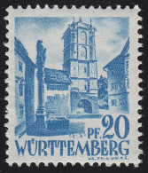 Württemberg 7yv I Freimarke 20 Pf. ** - Württemberg