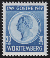 Württemberg 46 Goethe 30 Pf., Postfrisch ** - Württemberg