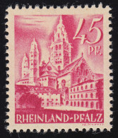 Rheinland-Pfalz 10 Freimarke 45 Pf. ** - Rheinland-Pfalz