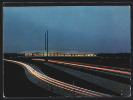 AK Holdorf / Oldb., Autobahn-Brückenrasthaus Dammer Berge Bei Nacht  - Autres & Non Classés