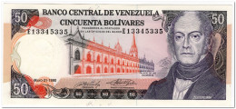 VENEZUELA,50 BOLIVARES,1990,P.65c,UNC - Venezuela