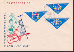 Pioniertreffen SSt Berlin Juge Pioniere, Dreieckmarken (FDC 1045/47) - 1950-1970