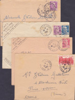 4 Lettres Cachets Manuels "Poste Aux Armées" Tarifs 1948-49 - Militaire Stempels Vanaf 1900 (buiten De Oorlog)