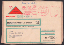 Leipzig AFS =120=  Buchhaus Nachnahme Drucksache Wirtschaftspäckchen-Adresse 19.8.80 - Macchine Per Obliterare (EMA)