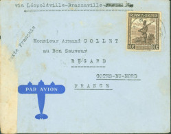 Ruandi Urundi Par Avion Via Léopoldville Brazzaville Guerre 40 YT N°144 CAD ? Umbur 1944 Censure Congo Belge - Lettres & Documents