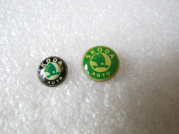 PIN'S     LOT  2  LOGO   SKODA - Altri & Non Classificati