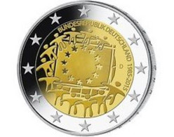 Duitsland 2015    2 Euro Commemo  Letter - Atelier D  30 Jaar Europese Vlag     UNC Uit De Rol  UNC Du Rouleaux - Germany