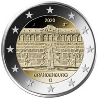 Duitsland 2020  2 Euro Commemo  Letter J   Atelier J    Brandenburg  UNC Uit De Rol  UNC Du Rouleaux - Germany