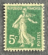 FRA0137dU59 - Type Semeuse Camée à Inscriptions Grasses - 5 C Yellow Green Used Stamp - Type IIA - 1907 - France YT 137d - 1906-38 Semeuse Camée