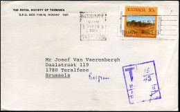 Cover To Teralfene, Brussels, Belgium - "The Royal Society Of Tasmania, Hobart" - Cartas & Documentos