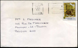 Cover To Montigny-le-Tilleul, Belgium -- Christmas 1982 - Lettres & Documents